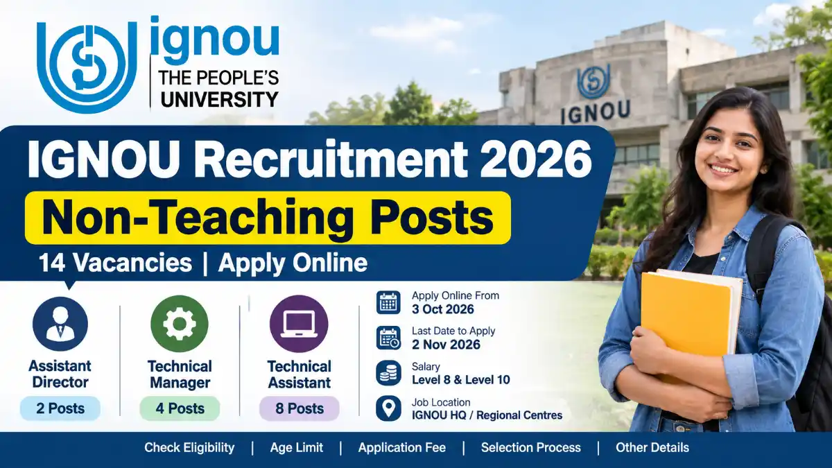 IGNOU Recruitment 2026 Non-Teaching Post
